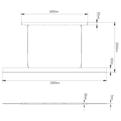 Fantasia PURE pendant long 250cm LED 42W black Best