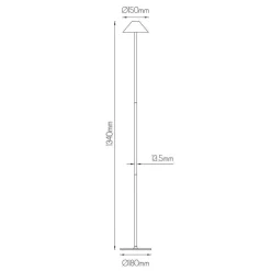 Fantasia QUTE LED vloerlamp 3W 320Lm IP54, herlaadbaar, batterij incl, zwart Online
