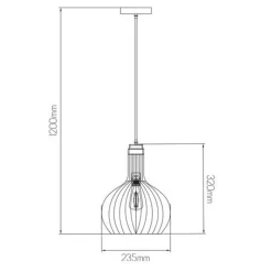 Fantasia RAGA pendant 1x E27 black + copper diam 23,5 Best