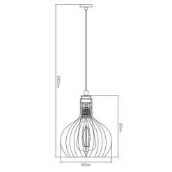 Fantasia RAGA 1x E27 pendel zwart+koper Ø16cm Outlet