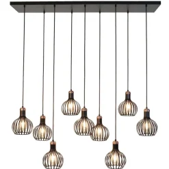 Fantasia RAGA 9x E27 pendel zwart+koper Online