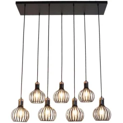 Fantasia RAGA 7x E27 pendel zwart+koper Clearance