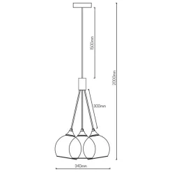 Fantasia ROGODO susp. smoke grey 3x E27 Outlet