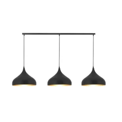 Fantasia RONIN pendant 120cm, 3xE27 incl, base black, pendant bl / gold Hot