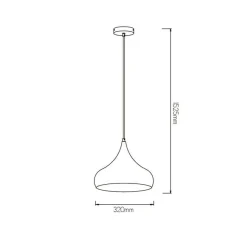 Fantasia Ronin pendant  32cm E27 copper/white Outlet