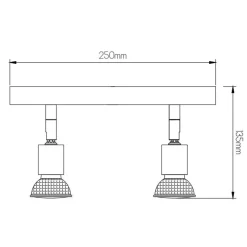 Fantasia RUNE 3 2LBAR GU10 LED 5W dim ANT BRASS Outlet