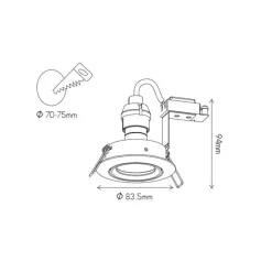 Fantasia SATURN directionable downlight GU10 (excl. bulb) alu 83mm Best