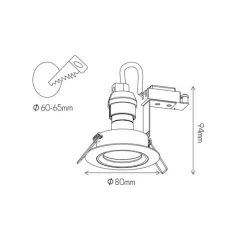 Fantasia SATURN fixed downlight GU10 (excl. bulb) brushed alu 80mm Sale