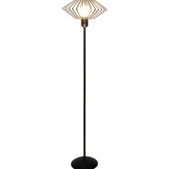 Fantasia SHURU 1x E27 vloerlamp zwart + koper