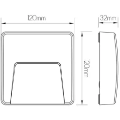 Fantasia SIBO LED 310Lm 2,8W square, cover black, white, grey IP65 Clearance