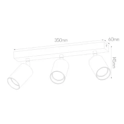 Fantasia TABOO 3L GU10 (excl) zwart + geborsteld staal, spot