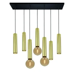 Fantasia TABOO pendel 7L 4xGU10 (excl) 3xE27 (excl) zwart + geborsteld goud Discount