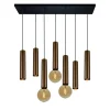 Fantasia TABOO pendel 7L 4xGU10 (excl) 3xE27 (excl) zwart + geborsteld brons New
