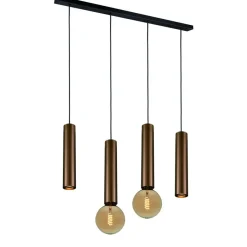 Fantasia TABOO pendel 4L 2xGU10 (excl) 2xE27 (excl) zwart + geborsteld brons Discount