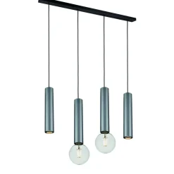 Fantasia TABOO pendel 4L 2xGU10 (excl) 2xE27 (excl) zwart + geborsteld staal Outlet