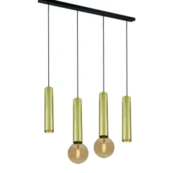 Fantasia TABOO pendel 4L 2xGU10 (excl) 2xE27 (excl) zwart + geborsteld goud Best