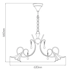 Fantasia TABOR susp. lamp chrome 5xG9 LED incl. Clearance