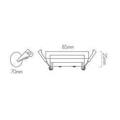 Fantasia TETIZ 70mm cut-out size adj. 30° arc design white GU10 Hot