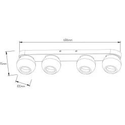 Fantasia TRITON 4L  bar 5,5Watt 400Lm GU10 (3-step dimming) black