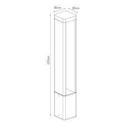 Fantasia TUVA 2 pole 650mm 7Watt  595Lm COB LED 3000K IP65 black Outlet
