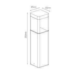 Fantasia TUVA 2 pole 350mm 7Watt  595Lm COB LED 3000K IP65 black Online