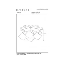 Lucide ALION - Plafondspot - 4xE14 - Zwart Online