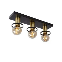 Lucide ANAKA - Plafonnière - 3xE27 - Zwart Online