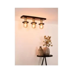 Lucide ANAKA - Plafonnière - 3xE27 - Zwart Online