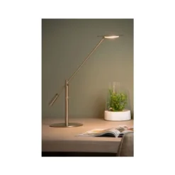 Lucide ANSELMO - Bureaulamp - Ø 25 cm - LED Dimb. - 1x9W 3000K - Mat chroom