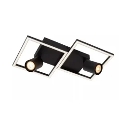 Lucide ARIANNE - Plafonnière - LED - 2xGeïntegreerde LED - 2xGU10 - Zwart Discount