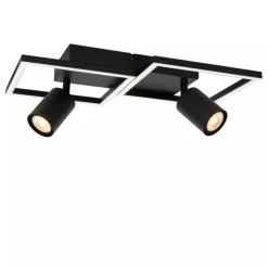 Lucide ARIANNE - Plafonnière - LED - 2xGeïntegreerde LED - 2xGU10 - Zwart Discount