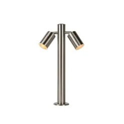 Lucide ARNE-LED - Sokkellamp Buiten - Ø 6,3 cm - LED - GU10 - 2x5W 2700K - IP44 - Mat chroom New