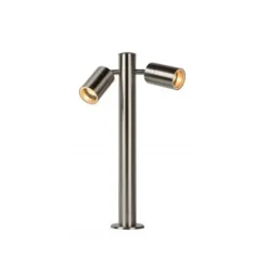 Lucide ARNE-LED - Sokkellamp Buiten - Ø 6,3 cm - LED - GU10 - 2x5W 2700K - IP44 - Mat chroom New