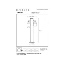 Lucide ARNE-LED - Sokkellamp Buiten - Ø 6,3 cm - LED - GU10 - 2x5W 2700K - IP44 - Mat chroom New