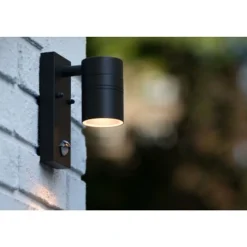 Lucide ARNE-LED - Wandspot Buiten - Ø 6,3 cm - LED - GU10 - 1x5W 2700K - IP44 - Zwart New