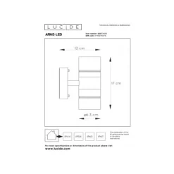 Lucide ARNE-LED Wandlicht 2xGU10/5W 2700K Mat Chroom Outlet
