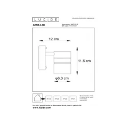 Lucide ARNE-LED Wandlicht 1xGU10/5W Mat Chroom New