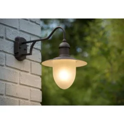 Lucide ARUBA - Wandlamp Buiten - Ø 25 cm - 1xE27 - IP44 - Roest bruin Clearance