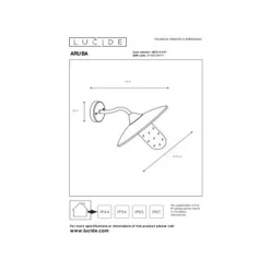 Lucide ARUBA - Wandlamp Buiten - Ø 30 cm - 1xE27 - IP44 - Roest bruin Online