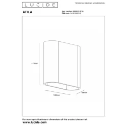 Lucide ATILA - Wandlamp Binnen/Buiten - LED - 2x5W 2700K - IP54 - Zwart Hot