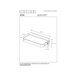 Lucide ATKIN - Bedlamp - LED - 1x5W 2700K - Met USB oplaadpunt - Wit Online