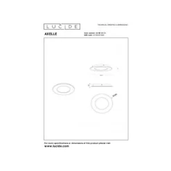 Lucide AXELLE Plafonnière-Wit-Ø39,6-LED Dimb.-24W-2700K Discount