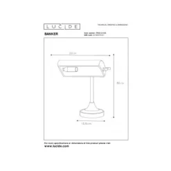 Lucide BANKER - Bureaulamp - 1xE14 - Brons Clearance