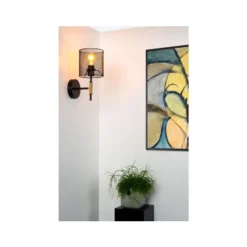 Lucide BASKETT - Wandlamp - 1xE27 - Zwart Sale