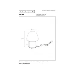Lucide BECKY - Tafellamp - Ø 20 cm - 1xE27 - Fumé Best