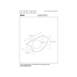 Lucide BENNI - Wandlamp - 1xG9 - Zwart Hot