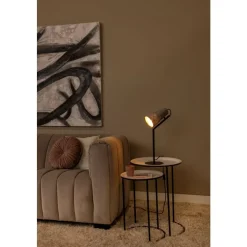 Lucide BENSEN Tafellamp-Grijs-1xE27-40W-Vilt