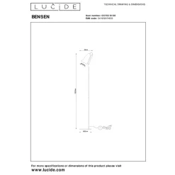 Lucide BENSEN Vloerlamp-Grijs-1xE27-40W-Vilt New