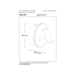 Lucide BENTJER - Wandlamp - Ø 14 cm - LED - 3000K - Zwart Sale