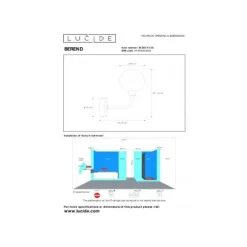 Lucide BEREND - Wandlamp Badkamer - 1xG9 - IP44 - Zwart